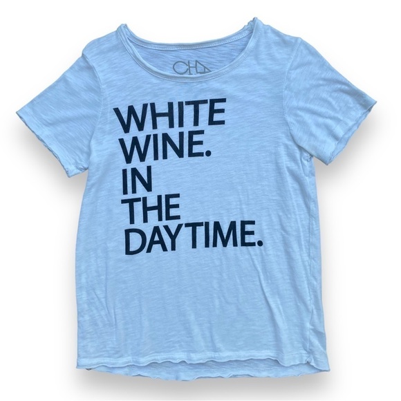 CHASER Brand White Wine In The Daytime Graphic Crewneck Tee | Size Small - Picture 5 of 13